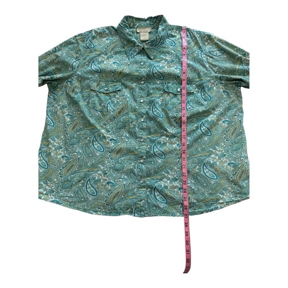 Cotton Ginny Vintage Pearl Snap Paisley Button Down Shirt - Plus Size Large - Picture 8 of 10